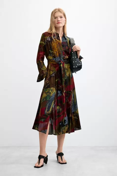 Long-Sleeve Midi Dress