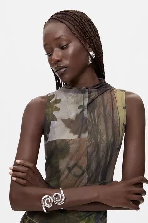 Asymmetric sleeveless dress