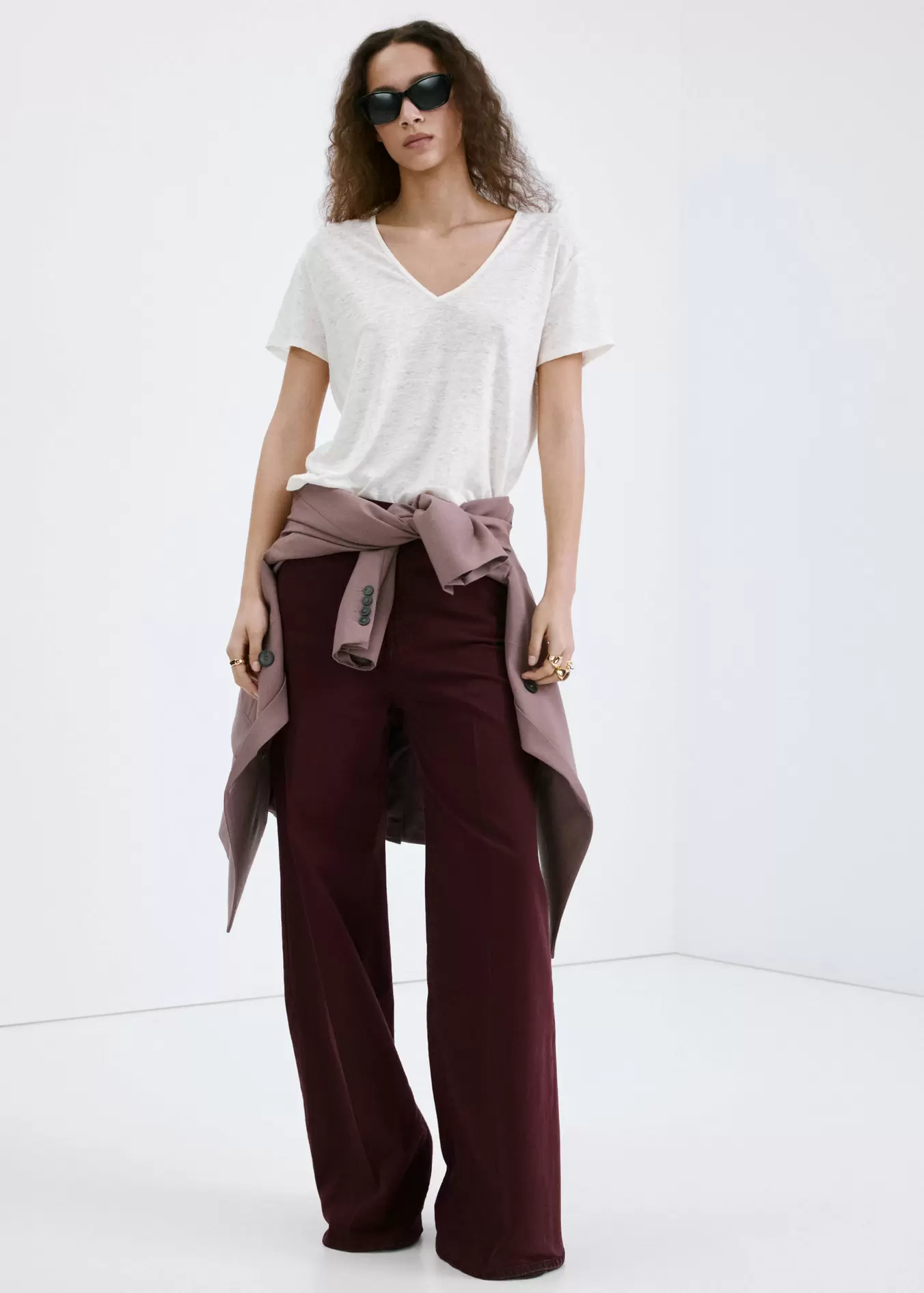 High-waisted wideleg jeans
