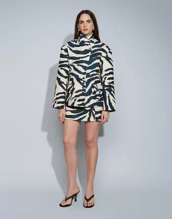 Topshop co-ord zebra print high neck blazer in zebra