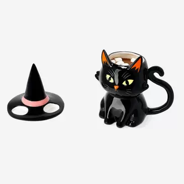 Black cat with witch hat mug - 340 ml