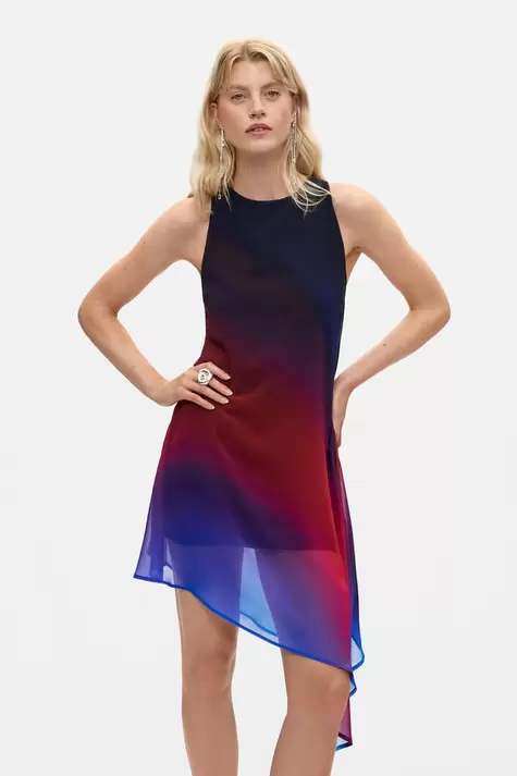 Asymmetric tulle dress