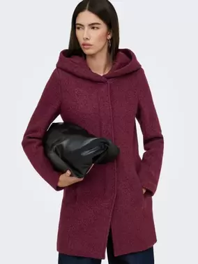 ONLY ONLNEWSOPHIA Wool Villakangastakki - Windsor Wine - 15385548