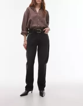 TOPSHOP Korkea vyötärö Straight fit Farkut