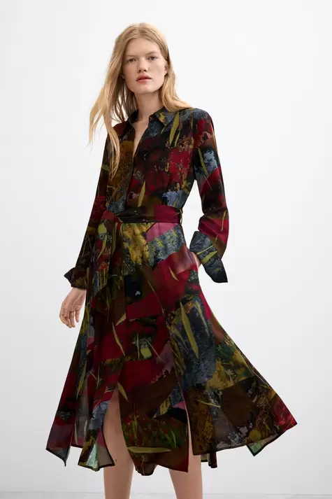 Long-Sleeve Midi Dress