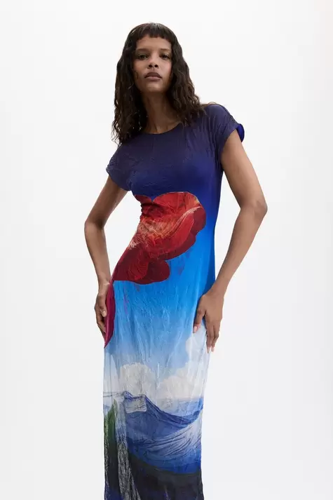Printed Short-Sleeve Dress