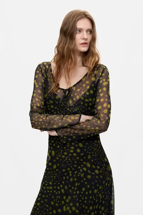 Long-Sleeve Midi Dress