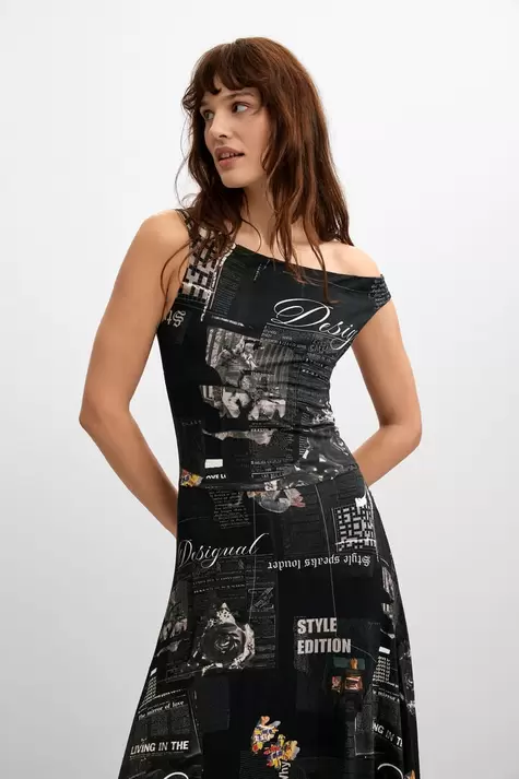 Midi newspaper dress