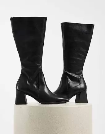 Vagabond Shoemakers Hedda leather tall stretch knee boots in black