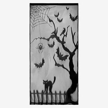 Bats and spiders Halloween curtain - 213x102 cm