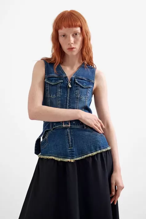 Sleeveless denim dress