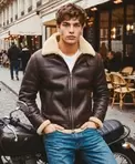 Aviator-takki Teddy-vuorella Rento Istuvuus