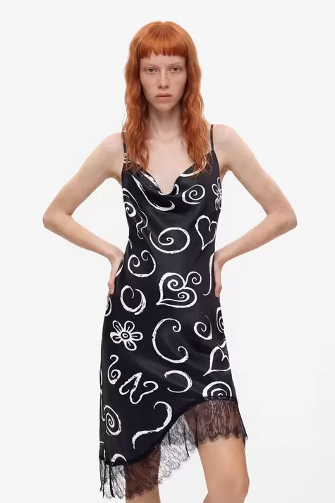 Short printed strappy dress