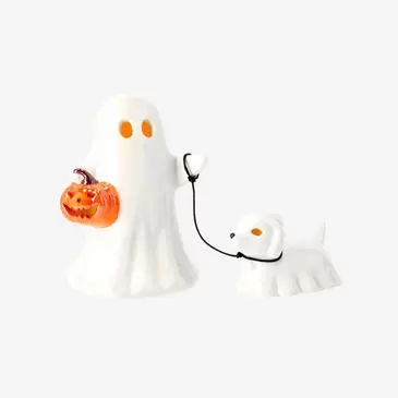 Luminous ghost with ghost dog and LED light