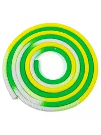 Liukuvärjätty voimistelunaru, 3m, N.5 White-yellow-green