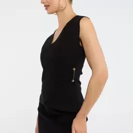 Knit top with V-neck
