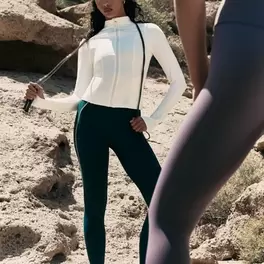 Sport leggings with contrast piping
