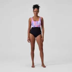 Women's Shaping Contour Eclipse Printed Swimsuit Black/Pink