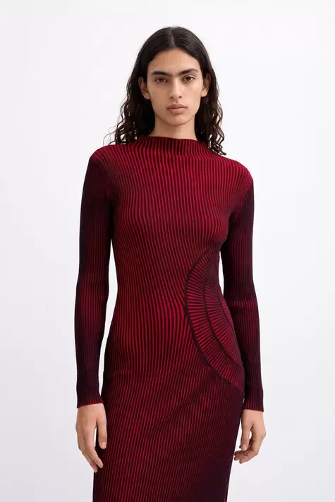 Shimmering knit midi dress