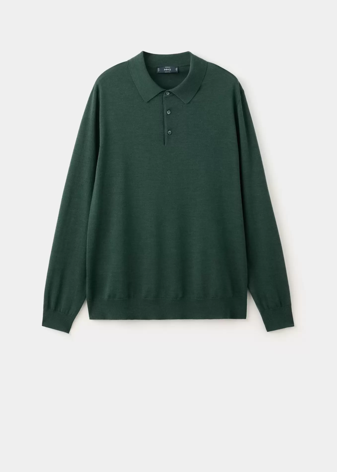 Fine-knit polo jumper in 100% merino wool