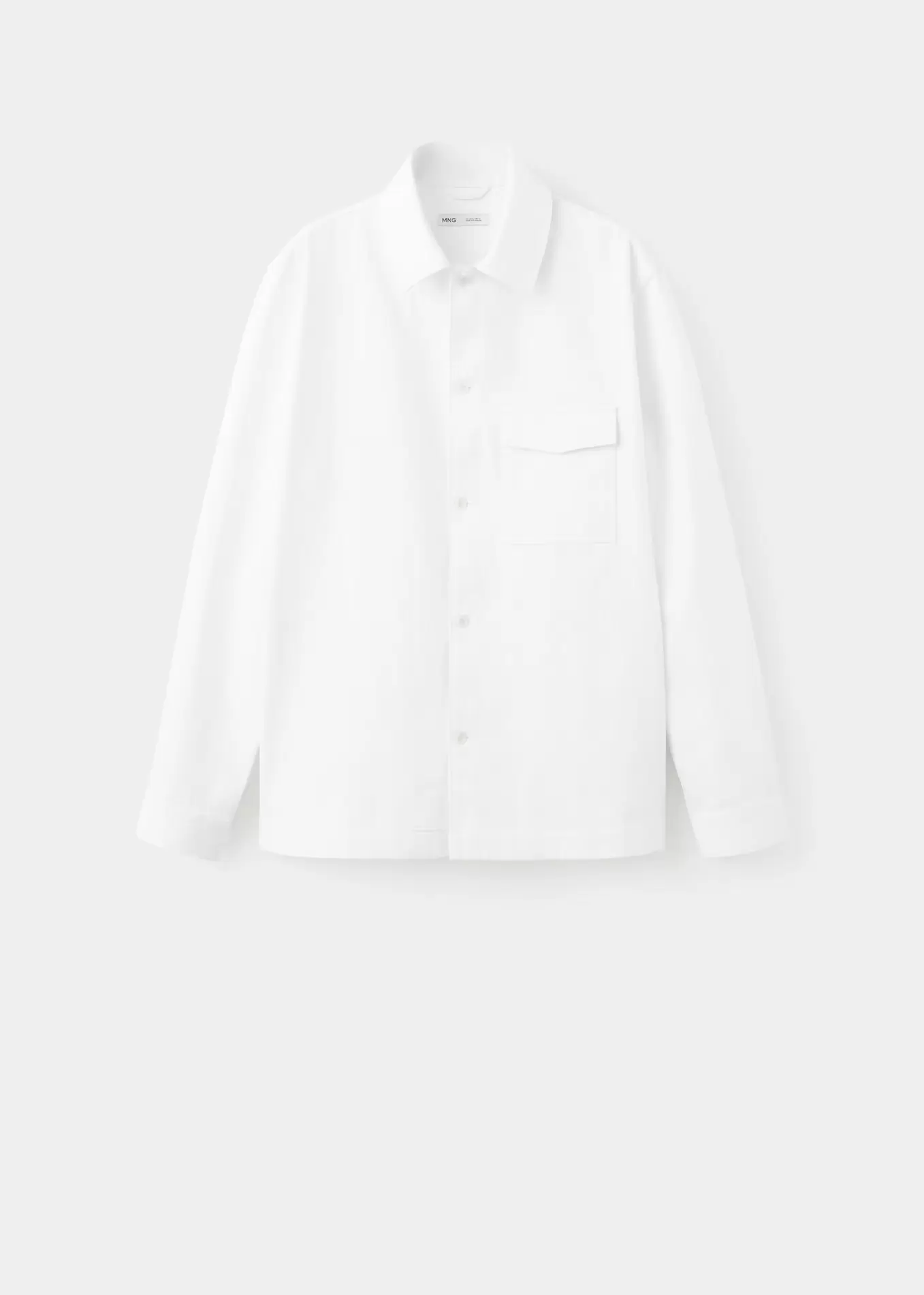 Regular fit cotton-linen blend overshirt