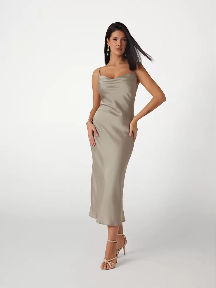 Satin midi dress
