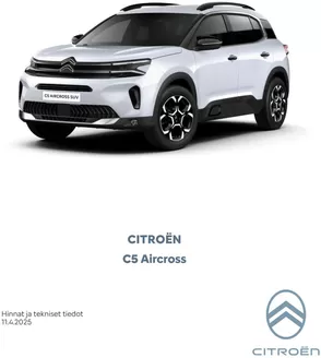 Citroën -luettelo, Jämsä | Citroën C5 Aircross. | 2025-07-14T00:00:00.000Z - 2026-07-14T00:00:00.000Z