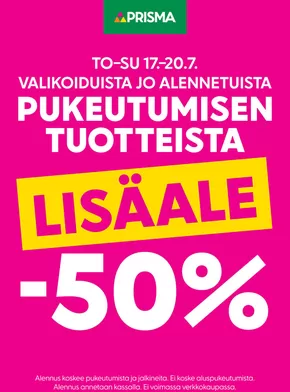Prisma -luettelo, Lempäälä | Prisma lisäale 17.-20.7. | 2025-07-17T00:00:00.000Z - 2025-07-20T00:00:00.000Z