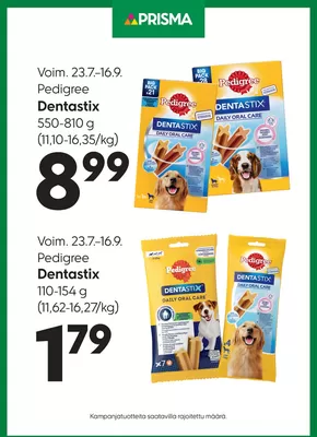 Prisma -luettelo, Raisio | Prisma Dentastix 23.7.–16.9. | 2025-07-23T00:00:00.000Z - 2025-09-16T00:00:00.000Z