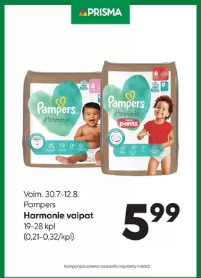 Prisma -luettelo, Vaasa | Prisma Pampers 30.7.–12.8. | 2025-07-30T00:00:00.000Z - 2025-08-12T00:00:00.000Z