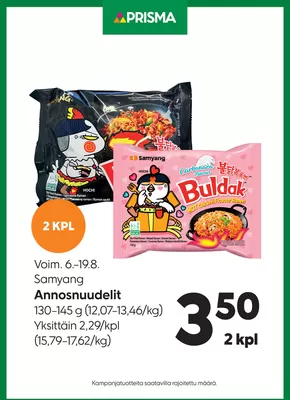 Prisma -luettelo, Sastamala | TOK Prisma ketjukampanja 6.-19.8. | 2025-08-06T00:00:00.000Z - 2025-08-19T00:00:00.000Z