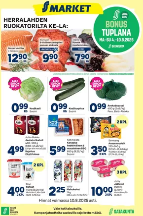 S-Market -luettelo, Helsinki | S-market Herralahti 6.8.2025 | 2025-08-04T00:00:00.000Z - 2025-08-10T00:00:00.000Z