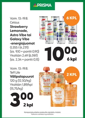 Prisma -luettelo, Espoo | TOK Prisma ketjukampanjat 13.-19.8. | 2025-08-13T00:00:00.000Z - 2025-08-19T00:00:00.000Z