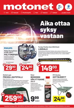 Motonet -luettelo, Hämeenlinna | Parhaat diilimme sinulle | 2025-08-20T00:00:00.000Z - 2025-09-16T00:00:00.000Z