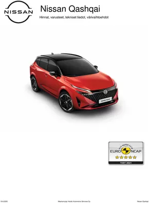 Nissan -luettelo, Kuopio | Qashqai Asiakashinnasto 19 08 2025 | 2025-08-25T00:00:00.000Z - 2025-12-31T00:00:00.000Z