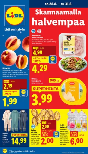 Lidl -luettelo, Kangasala | Ajankohtaiset erikoiskampanjat | 2025-08-25T00:00:00.000Z - 2025-09-03T00:00:00.000Z
