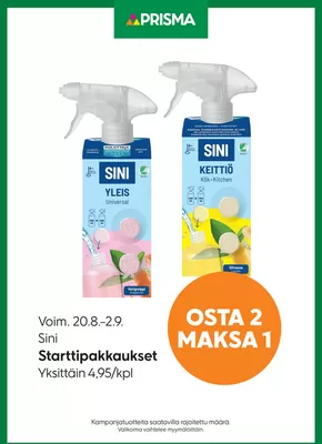 Prisma -luettelo, Vantaa | TOK Prisma Sini 20.8.-2.9. | 2025-08-20T00:00:00.000Z - 2025-09-02T00:00:00.000Z
