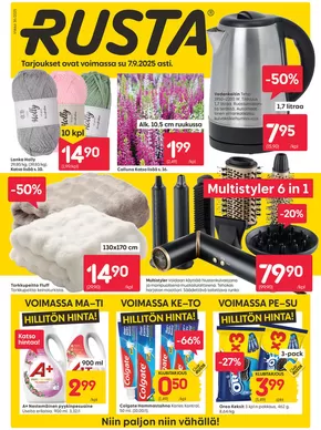 Rusta -luettelo, Espoo | Rusta tarjoukset | 2025-09-01T00:00:00.000Z - 2025-09-07T00:00:00.000Z