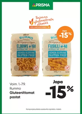 Prisma -luettelo, Lappeenranta | Prisma Rummo gluteenittomat pastat 1.-7.9. | 2025-09-01T00:00:00.000Z - 2025-09-07T00:00:00.000Z