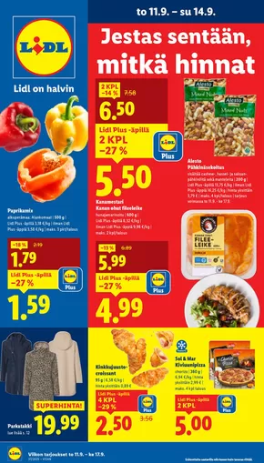Lidl -luettelo, Kirkkonummi | Eksklusiivisia löytöjä | 2025-09-08T00:00:00.000Z - 2025-09-17T00:00:00.000Z