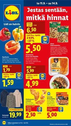 Lidl -luettelo, Salo | Huipputarjouksia kaikille tarjoushaukoille | 2025-09-08T00:00:00.000Z - 2025-09-17T00:00:00.000Z