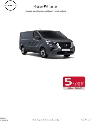 Nissan -luettelo, Lahti | PRIMASTAR Asiakashinnasto 23 09 2024 1476b | 2025-09-09T00:00:00.000Z - 2025-12-31T00:00:00.000Z
