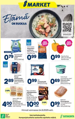 S-Market -luettelo, Joensuu | S-market Ulvila 10.9.2025 | 2025-09-12T00:00:00.000Z - 2025-09-26T00:00:00.000Z