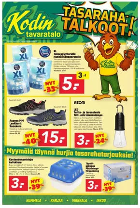 Kodin Tavaratalo -luettelo, Lohja | Mahtavia alennuksia valituista tuotteista | 2025-09-14T00:00:00.000Z - 2025-09-28T00:00:00.000Z