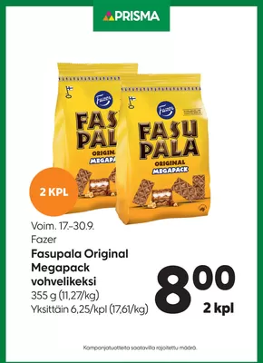 Prisma -luettelo, Hämeenlinna | Prisma Fasupala 17.–30.9. | 2025-09-17T00:00:00.000Z - 2025-10-01T00:00:00.000Z
