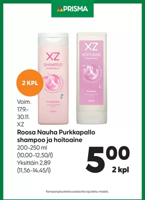 Prisma -luettelo, Kuopio | Prisma XZ shampoo ja hoitoaine 17.9.–30.11. | 2025-09-18T00:00:00.000Z - 2025-10-02T00:00:00.000Z