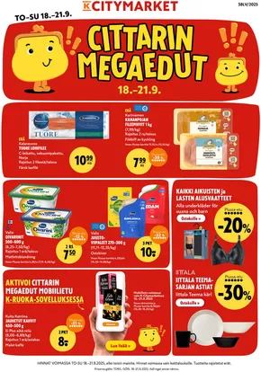 K-Citymarket -luettelo, Kokkola | K-citymarket tarjoukset | 2025-09-19T00:00:00.000Z - 2025-10-03T00:00:00.000Z