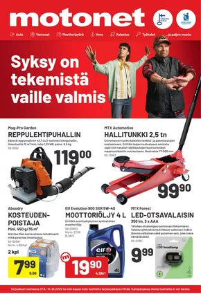 Motonet -luettelo, Orivesi | Uusia tarjouksia löydettäväksi | 2025-09-20T00:00:00.000Z - 2025-10-04T00:00:00.000Z