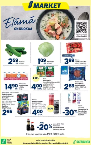 S-Market -luettelo, Karstula | S-market Ulvila 17.9.2025 | 2025-09-21T00:00:00.000Z - 2025-10-05T00:00:00.000Z