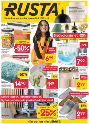 Rusta -luettelo, Kuopio | Rusta tarjoukset | 2025-09-22T00:00:00.000Z - 2025-10-06T00:00:00.000Z